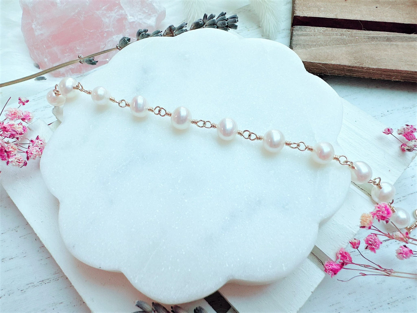 White Freshwater Pearl Bracelet