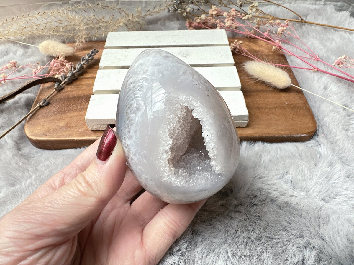 Agate Druzy Egg
