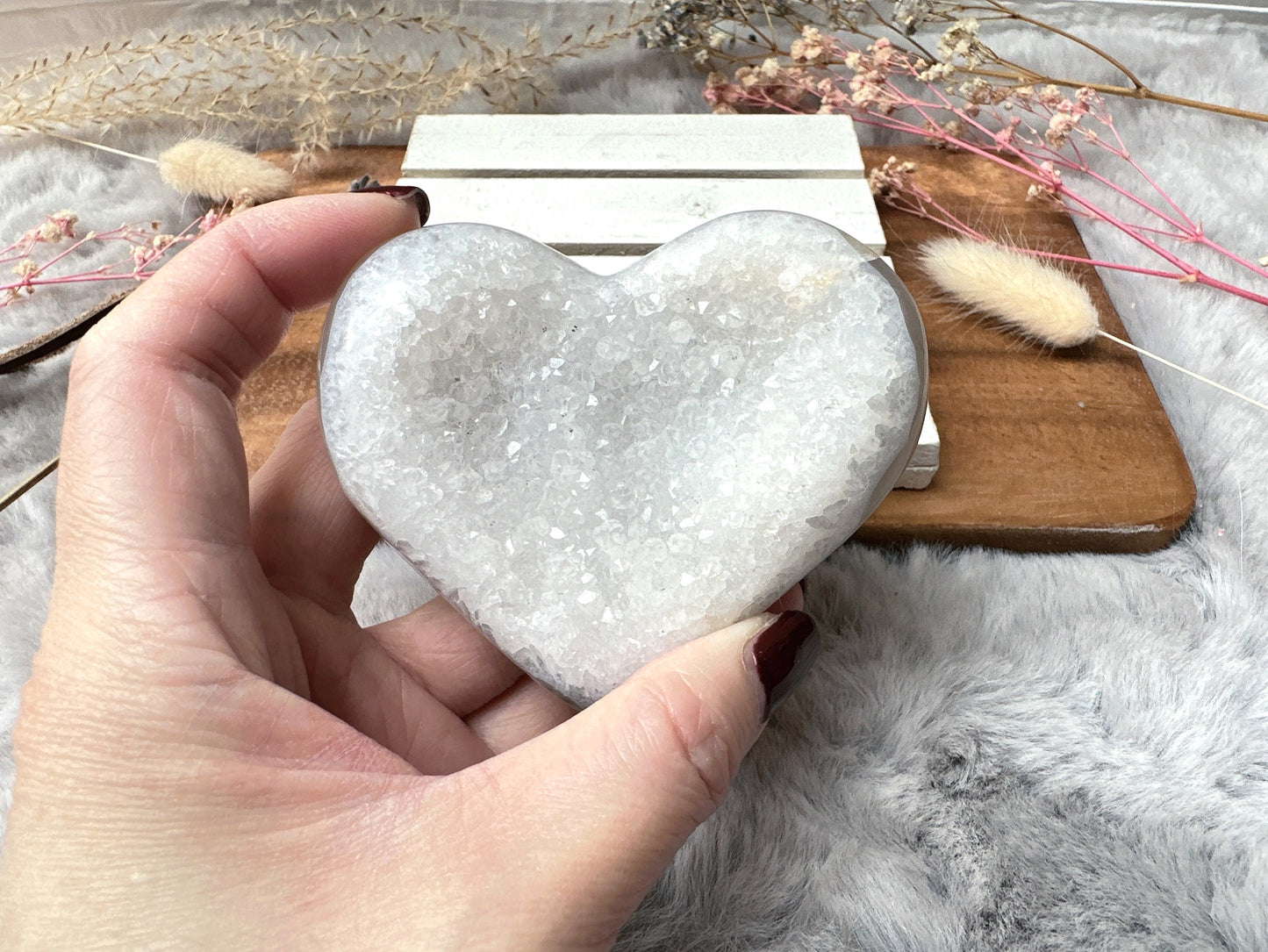 Agate Druzy Heart