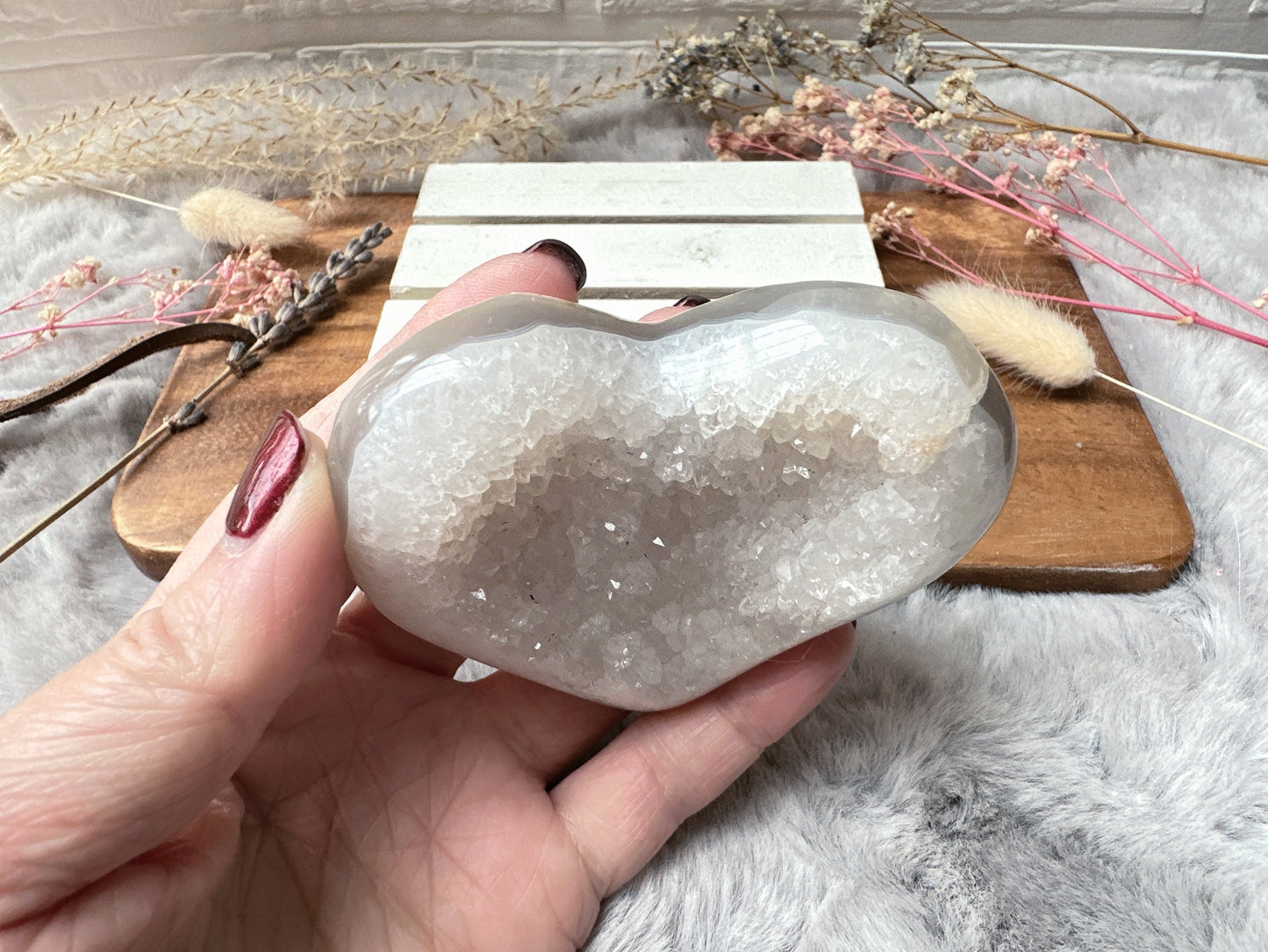 Agate Druzy Heart