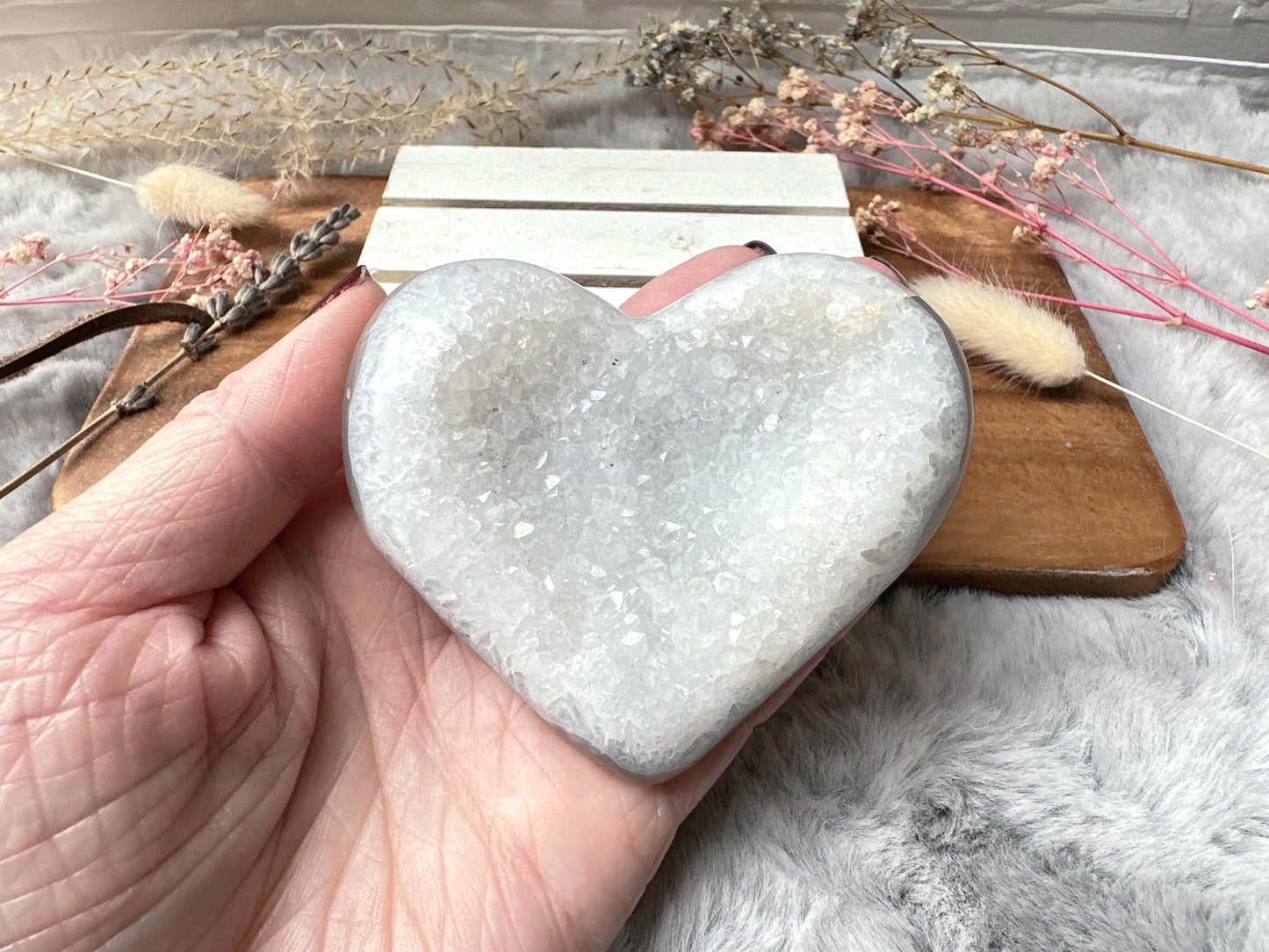 Agate Druzy Heart