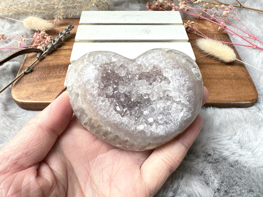 Agate Druzy Heart