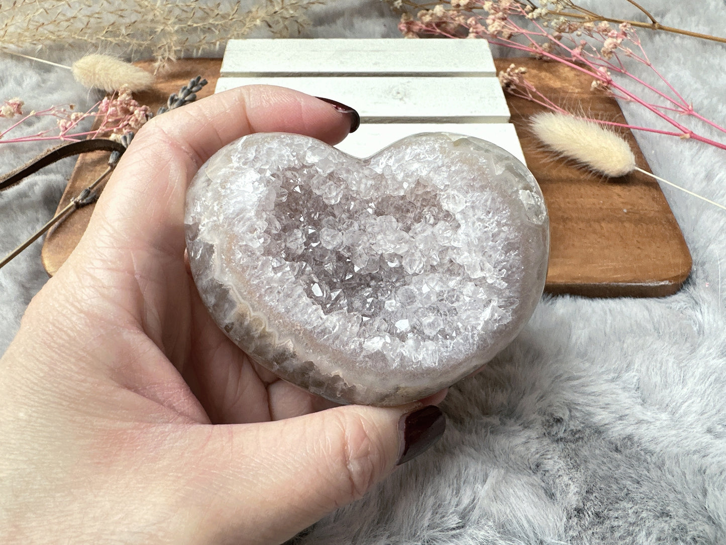 Agate Druzy Heart