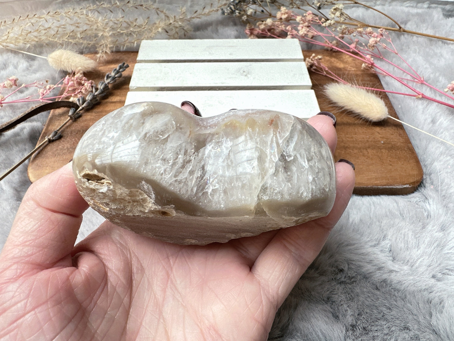 Agate Druzy Heart