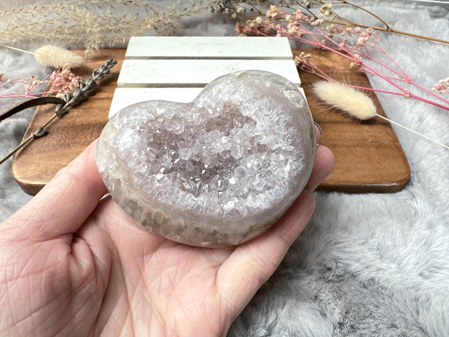 Agate Druzy Heart
