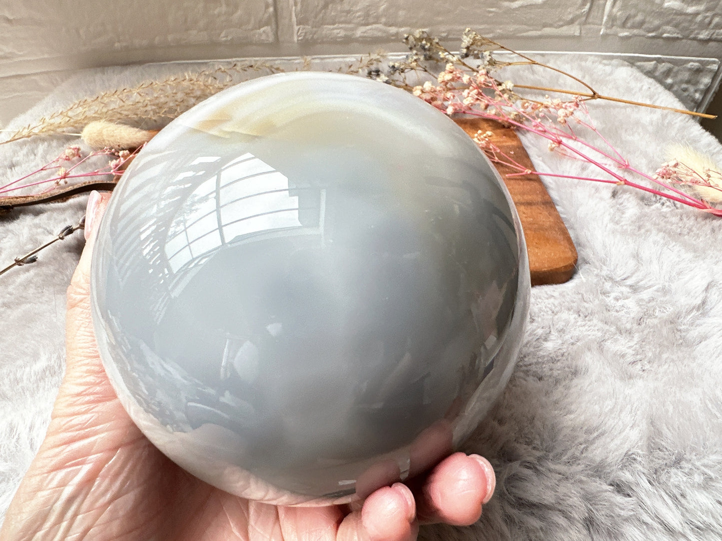 1.3kg Large Agate Sphere with Druzy