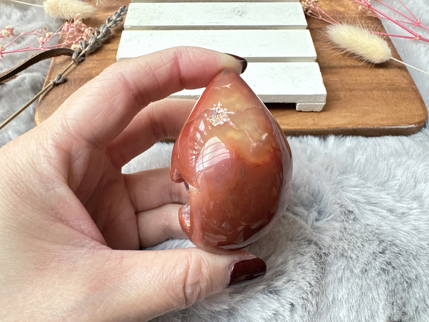 Small Carnelian Druzy Egg