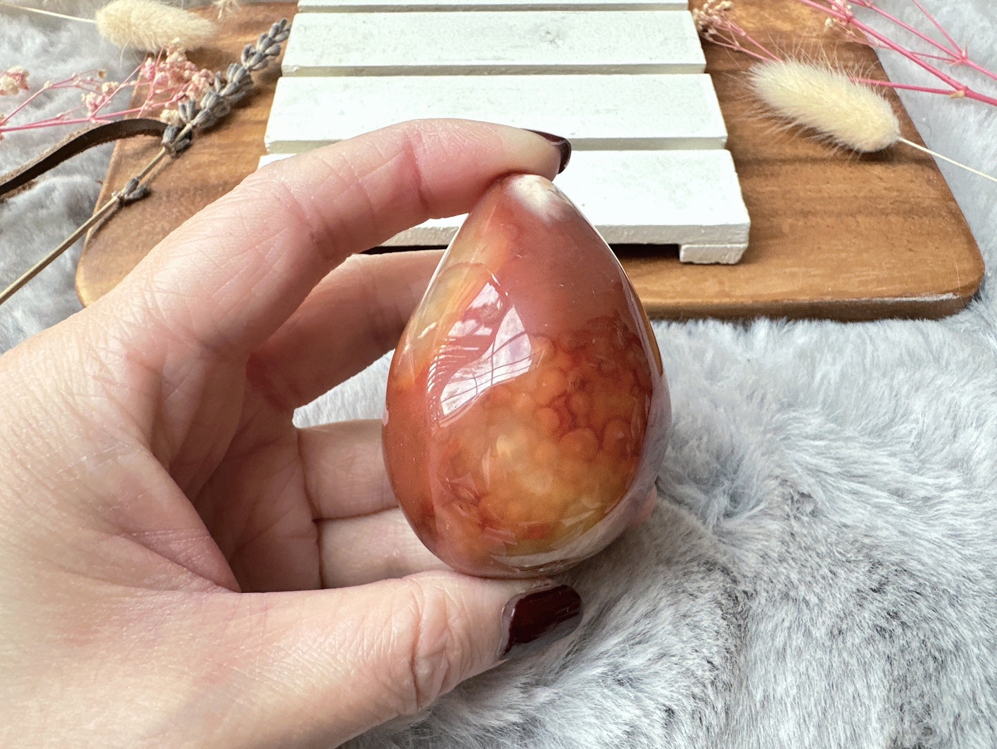 Small Carnelian Druzy Egg