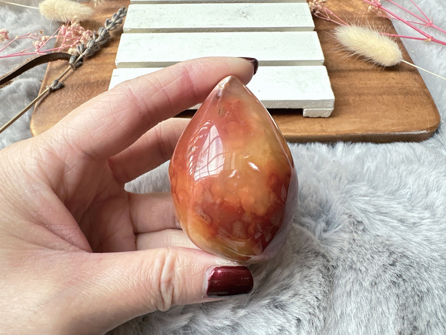 Small Carnelian Druzy Egg