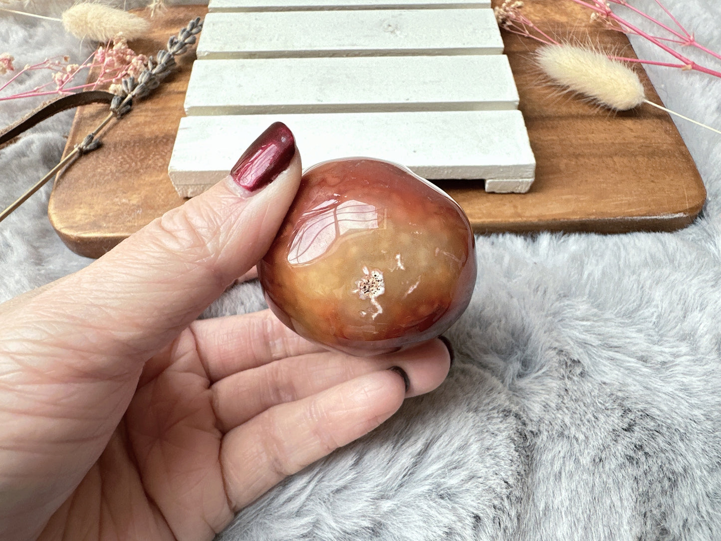 Small Carnelian Druzy Egg