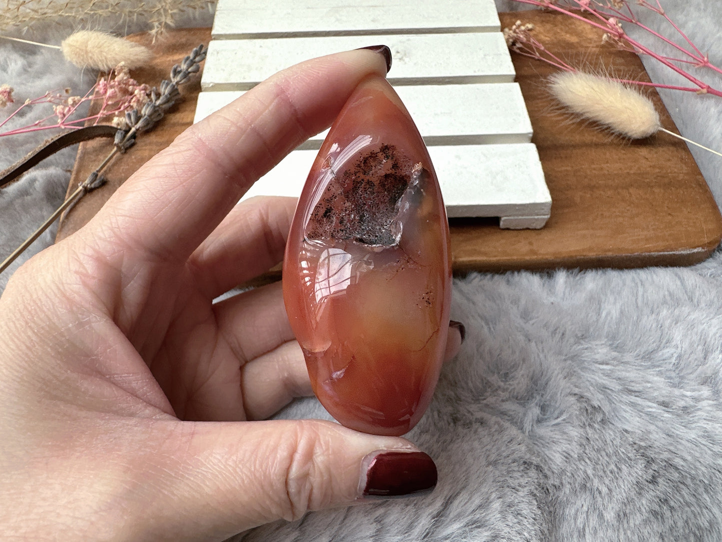 Small Carnelian Druzy Egg