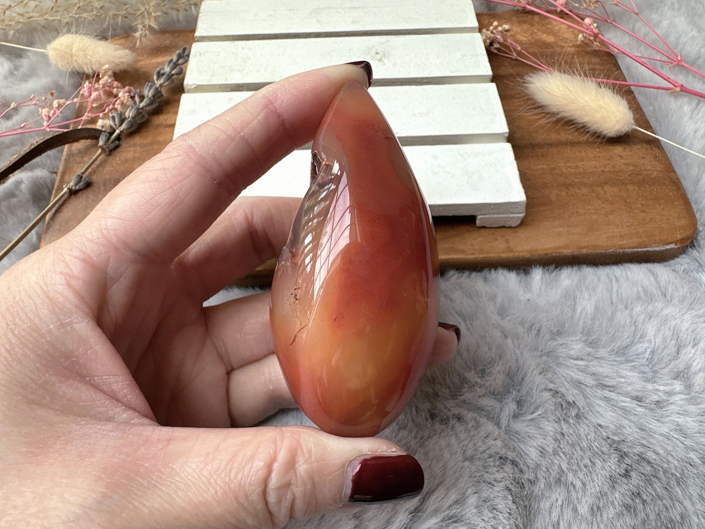 Small Carnelian Druzy Egg