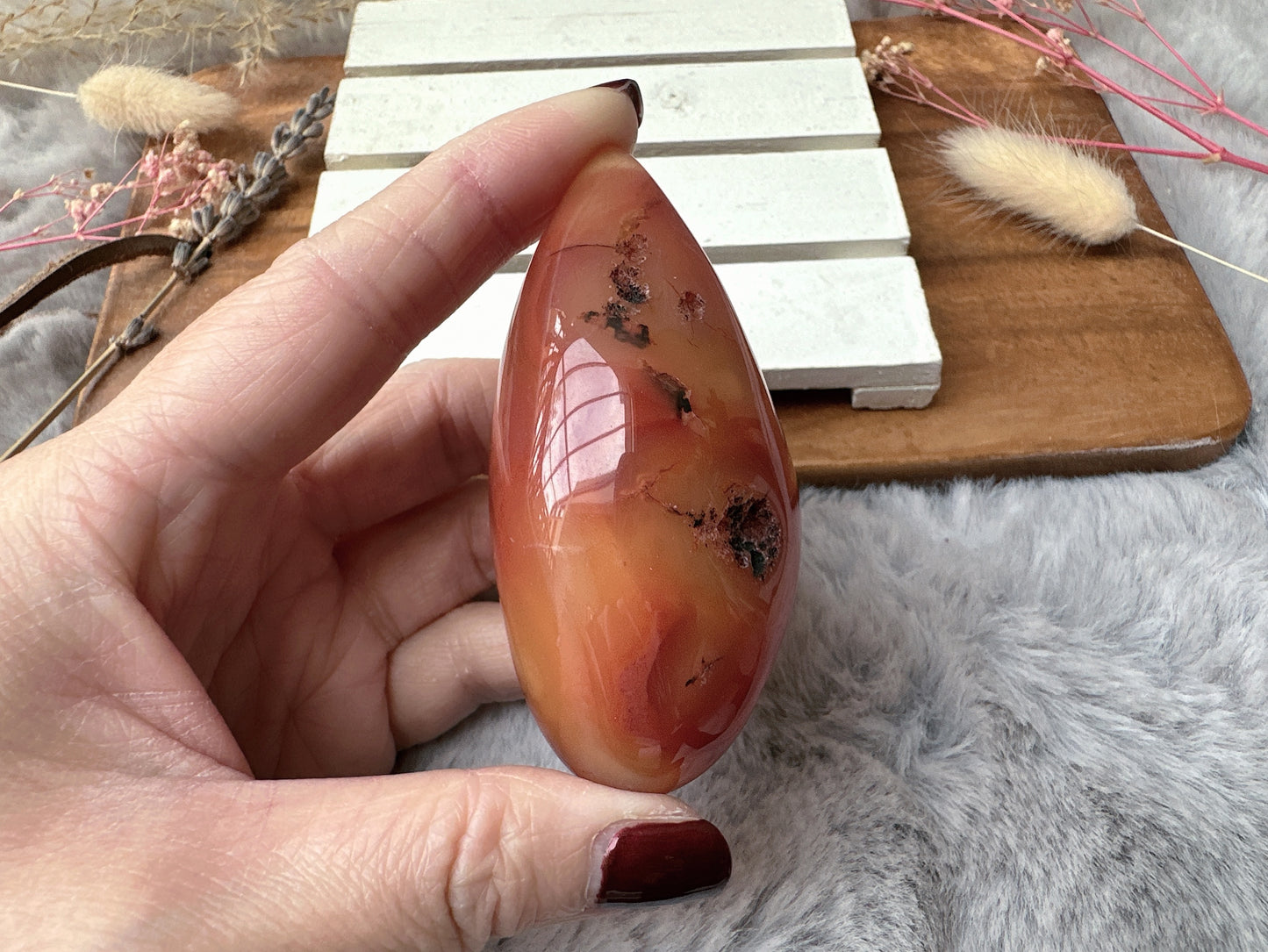 Small Carnelian Druzy Egg