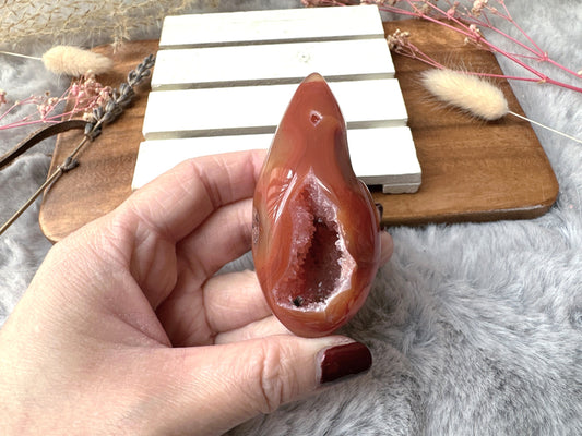 Small Carnelian Druzy Egg