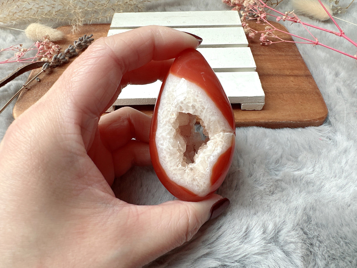 Small Carnelian Druzy Egg