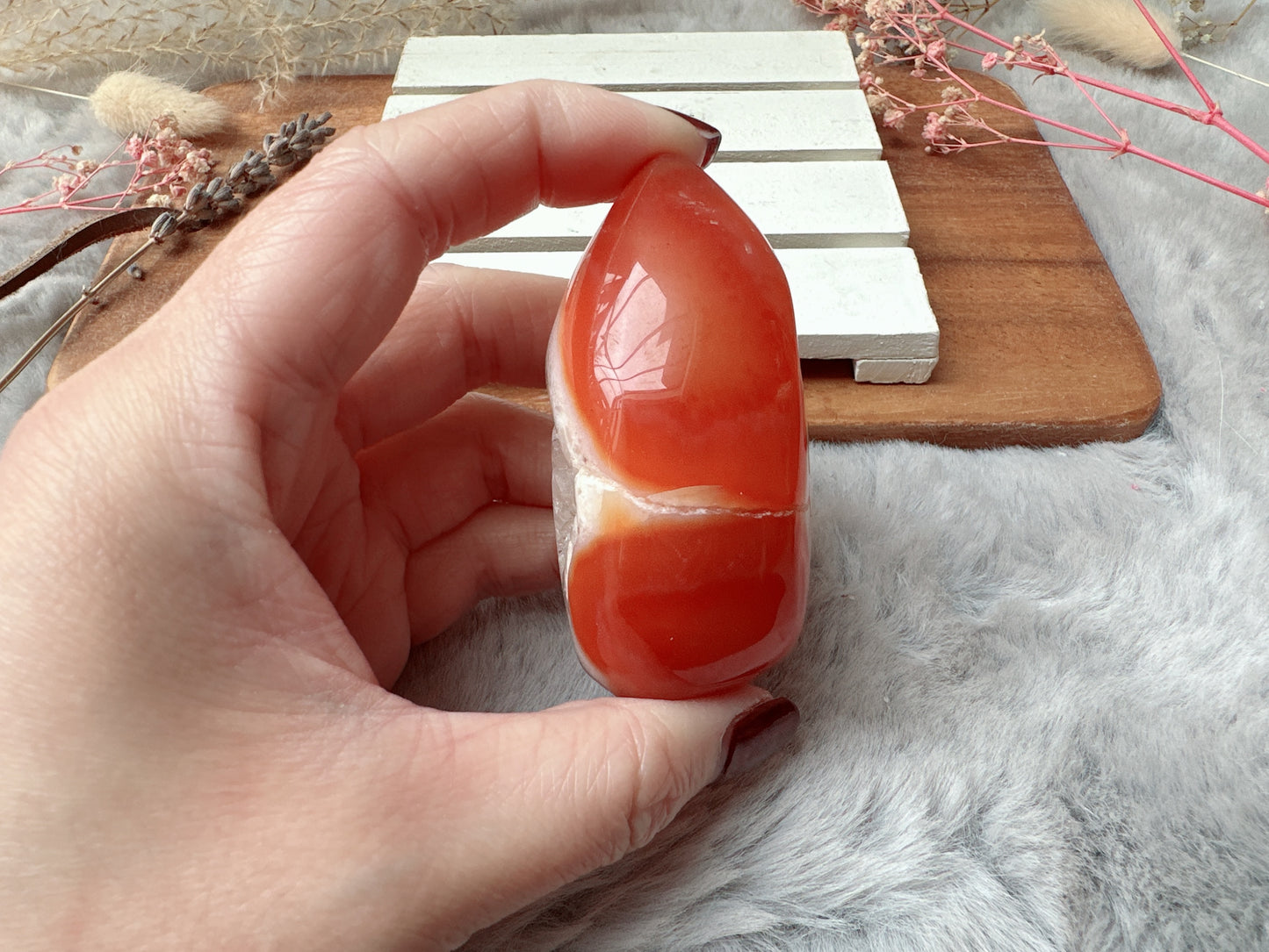 Small Carnelian Druzy Egg