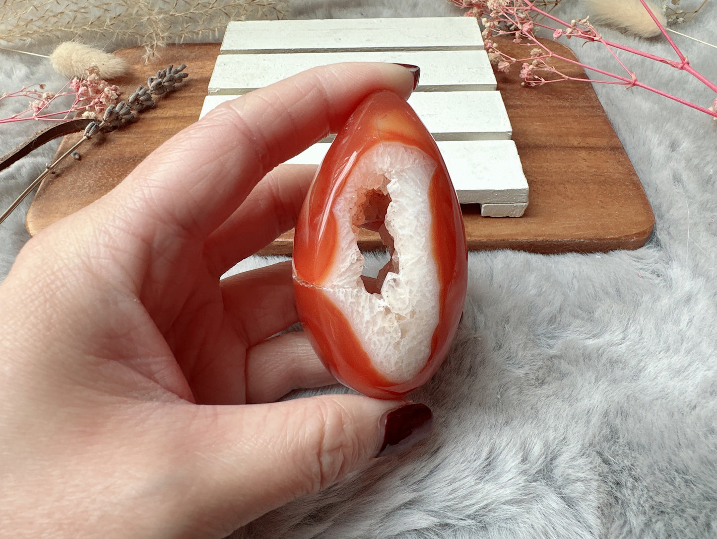 Small Carnelian Druzy Egg