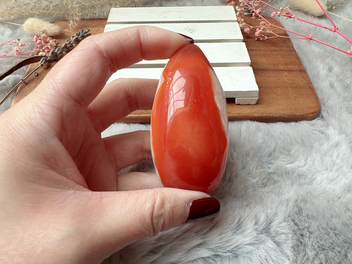 Small Carnelian Druzy Egg