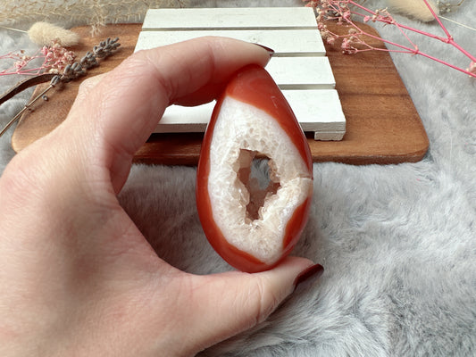 Small Carnelian Druzy Egg