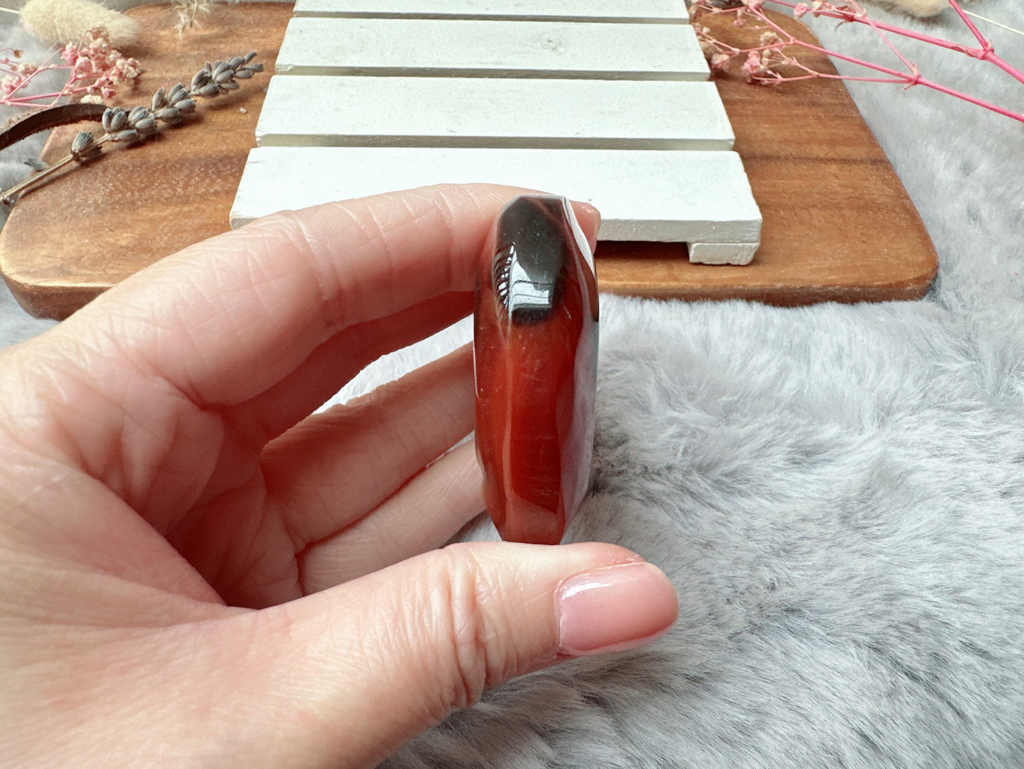 Small Carnelian Druzy Heart
