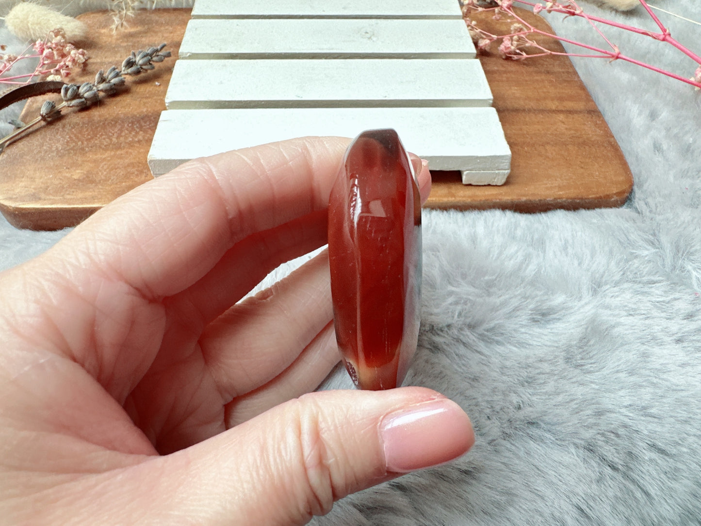 Small Carnelian Druzy Heart