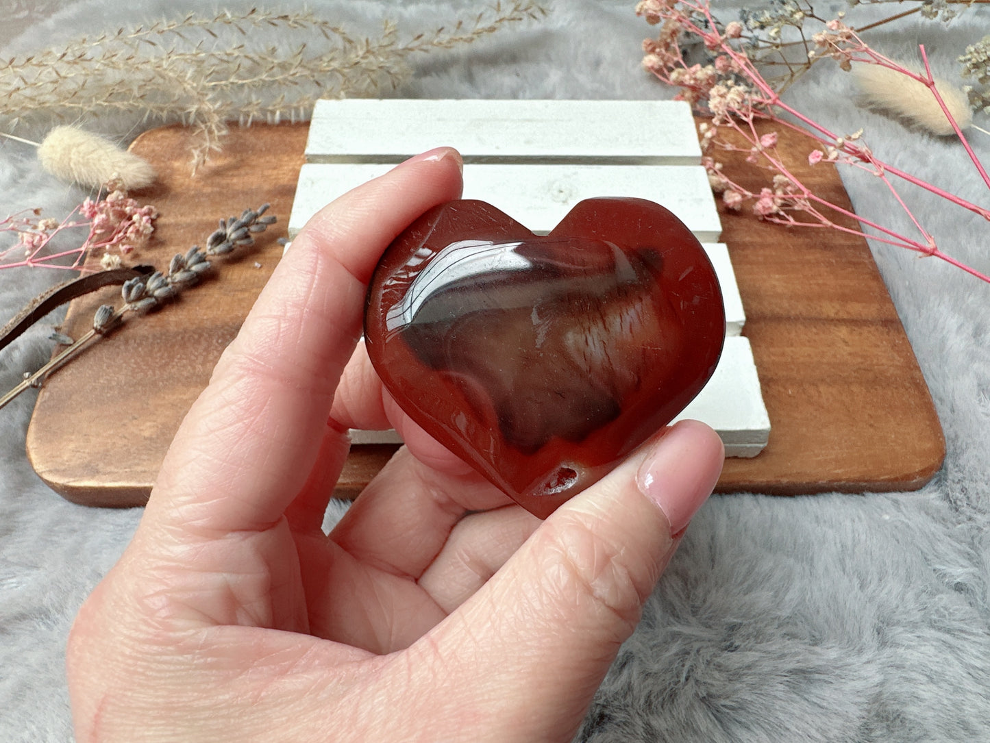 Small Carnelian Druzy Heart