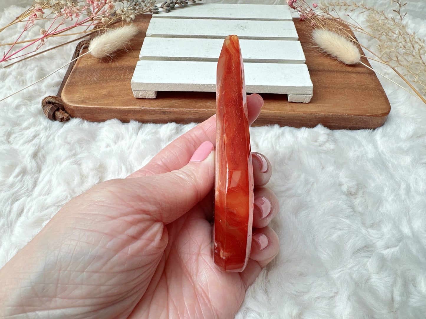 Carnelian with Flower Agate Flame