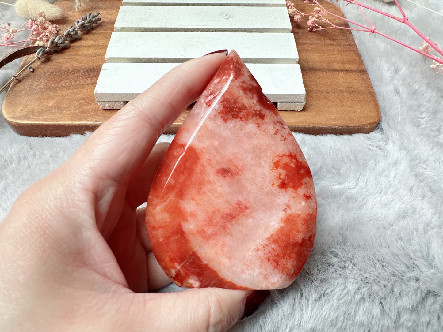 Carnelian with Flower Agate Flame