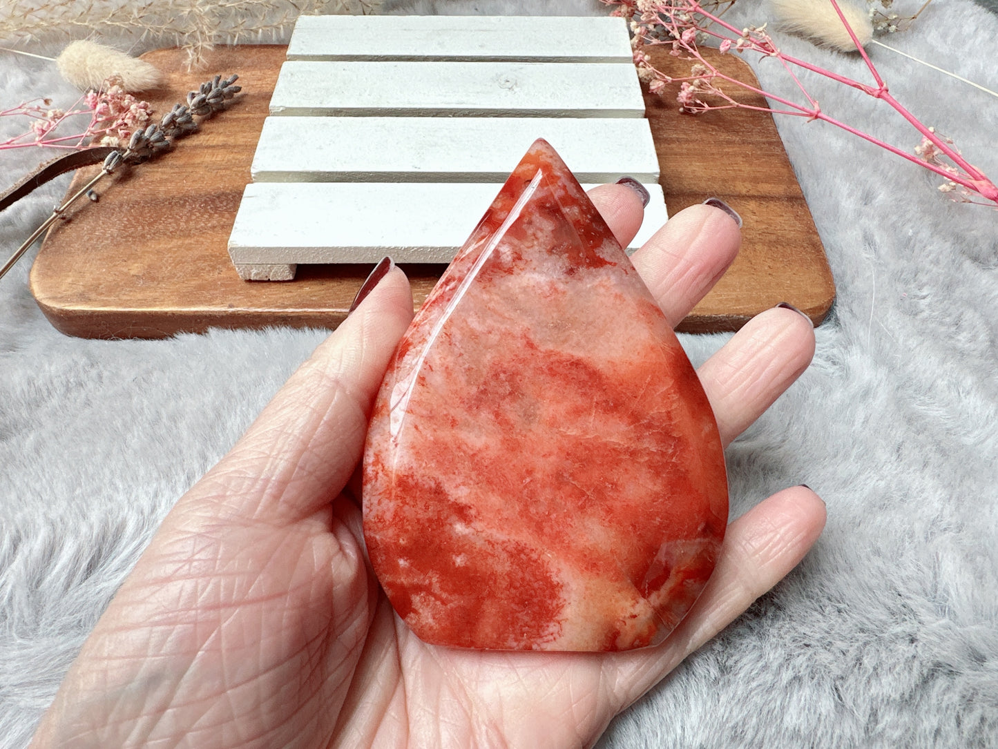 Carnelian with Flower Agate Flame