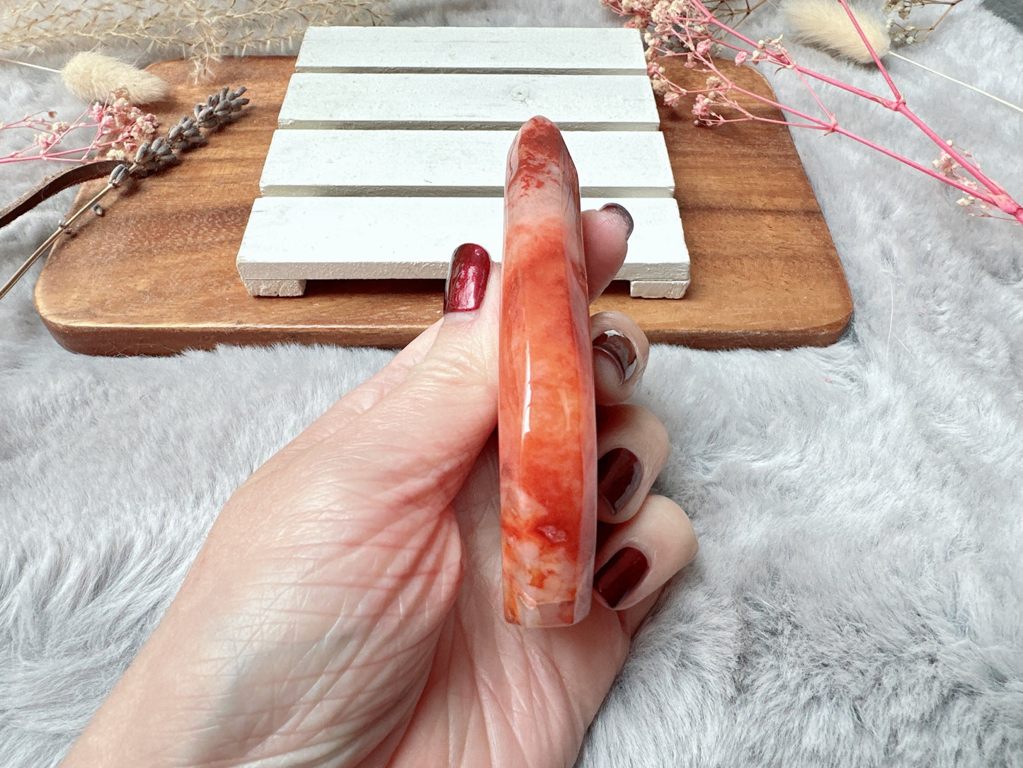Carnelian with Flower Agate Flame