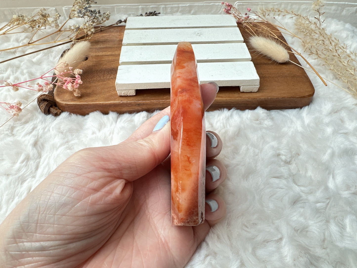 Carnelian with Flower Agate Flame