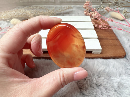 Banded Carnelian Worry Stone