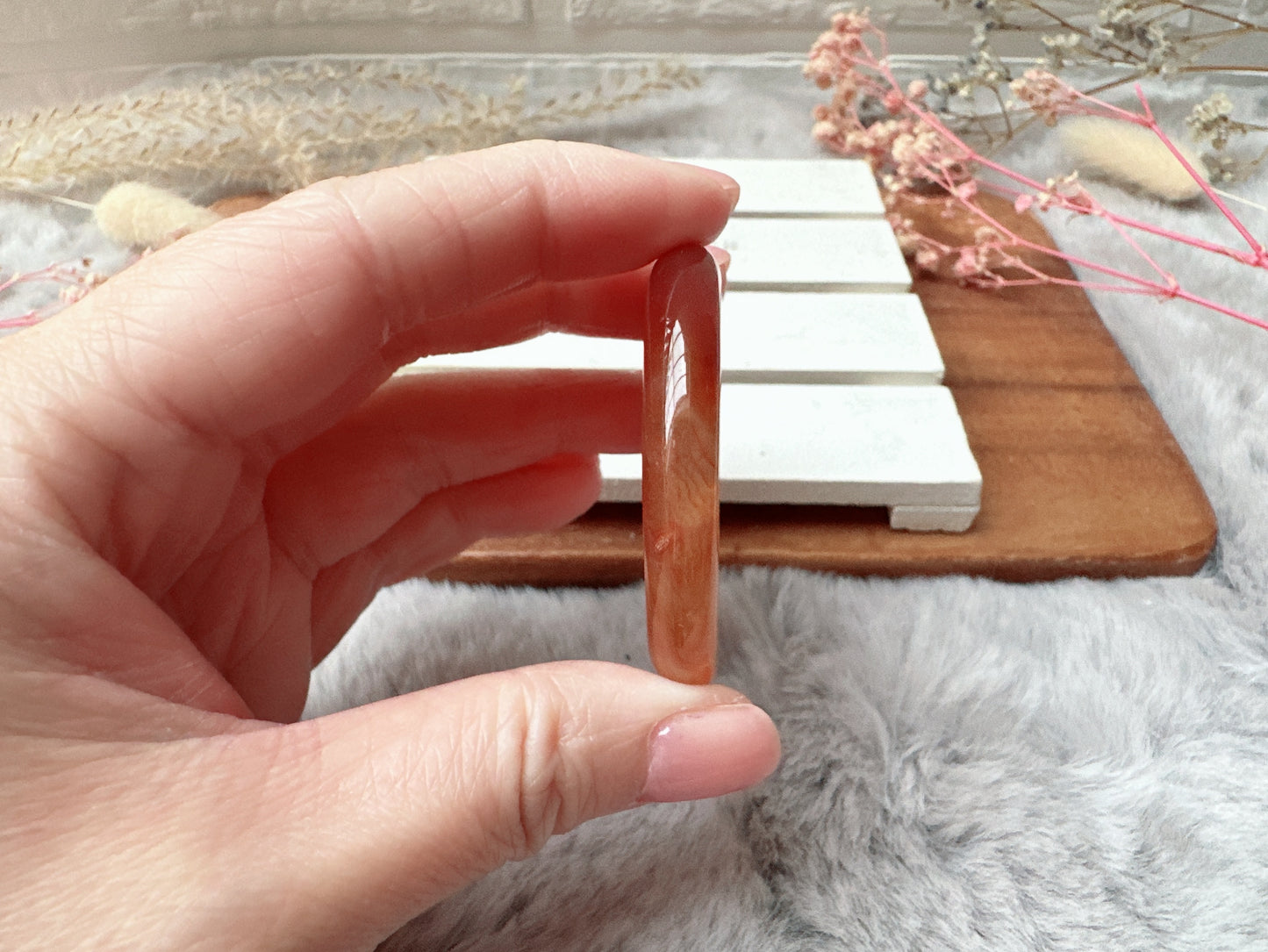 Banded Carnelian Worry Stone
