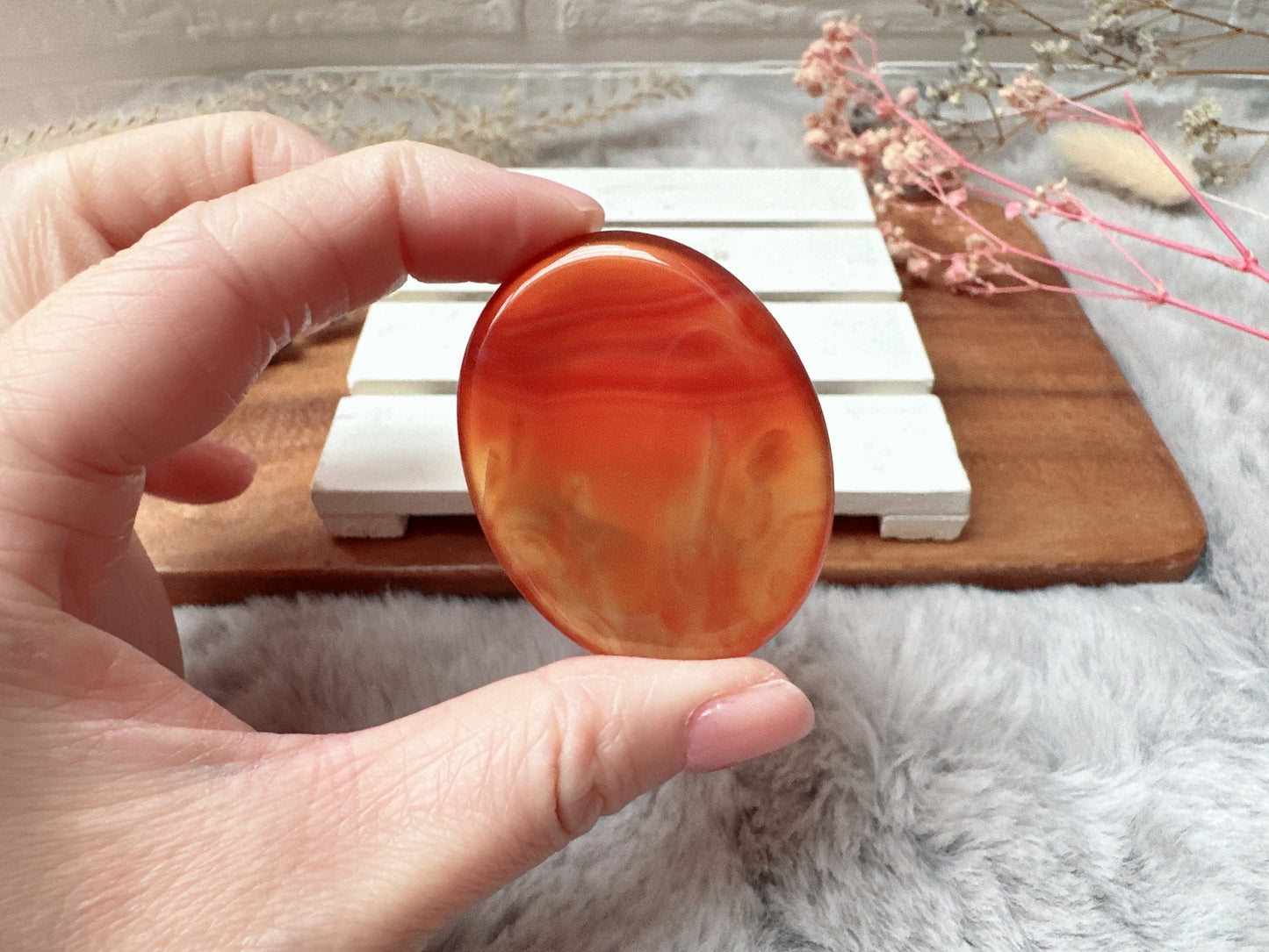 Banded Carnelian Worry Stone