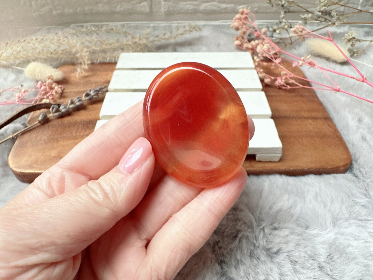 Banded Carnelian Worry Stone