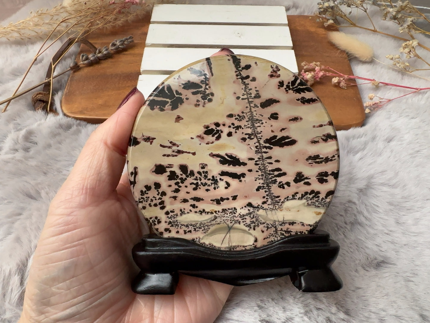 Picture Jasper Slab with Attached Stand