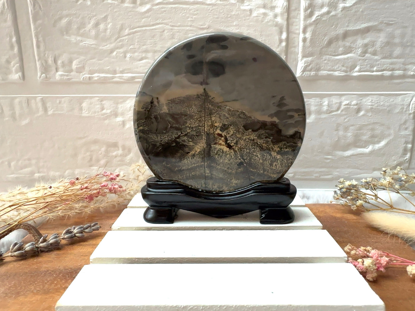 Picture Jasper Slab with Attached Stand (Imperfect)