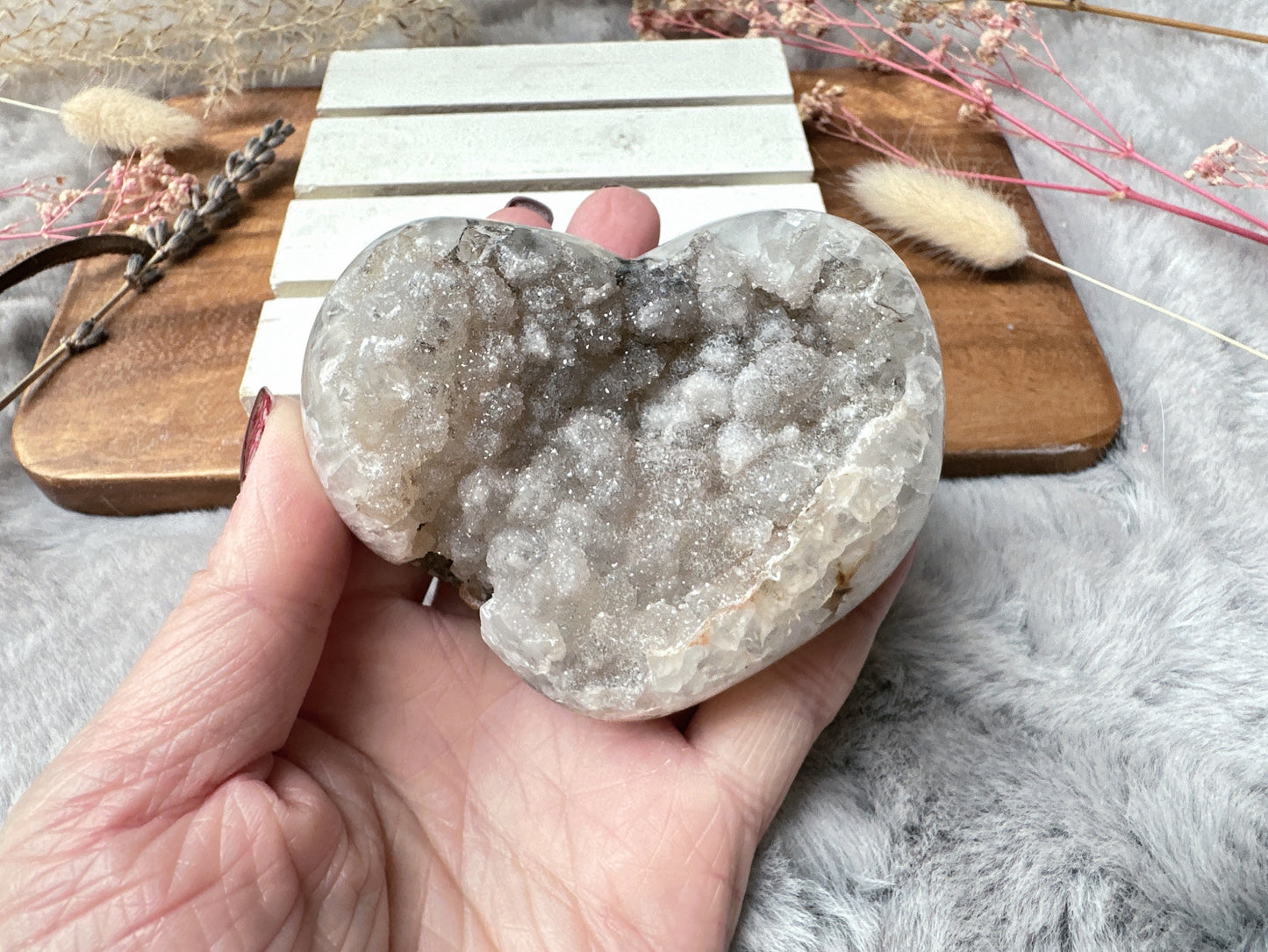 Agate Druzy Heart