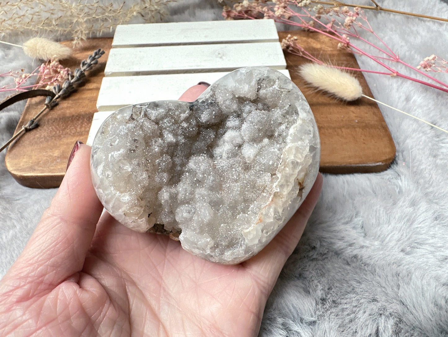 Agate Druzy Heart