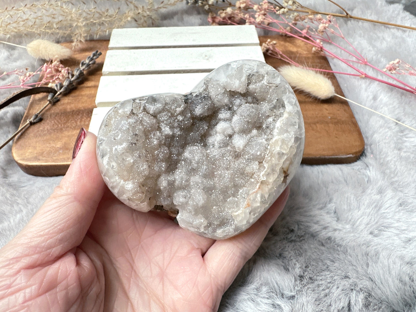 Agate Druzy Heart