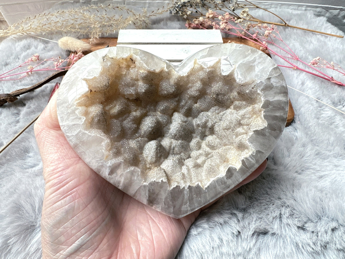 Large Agate Druzy Heart