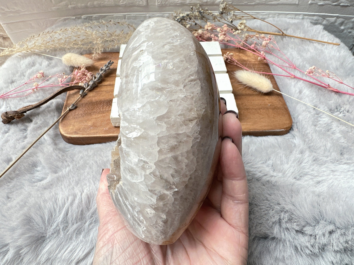 Large Agate Druzy Heart