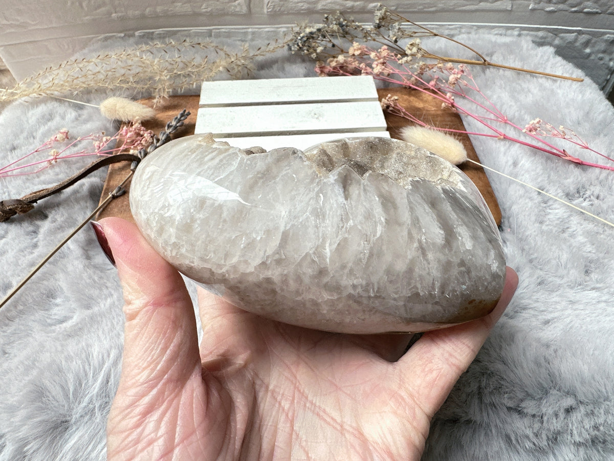 Large Agate Druzy Heart