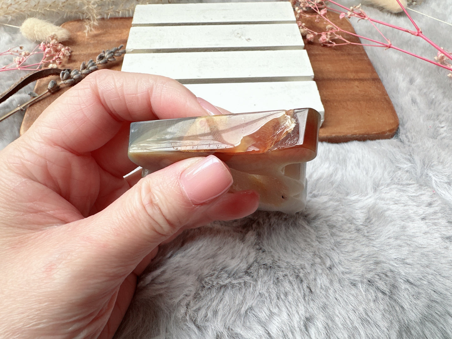 Agate with Druzy Cat