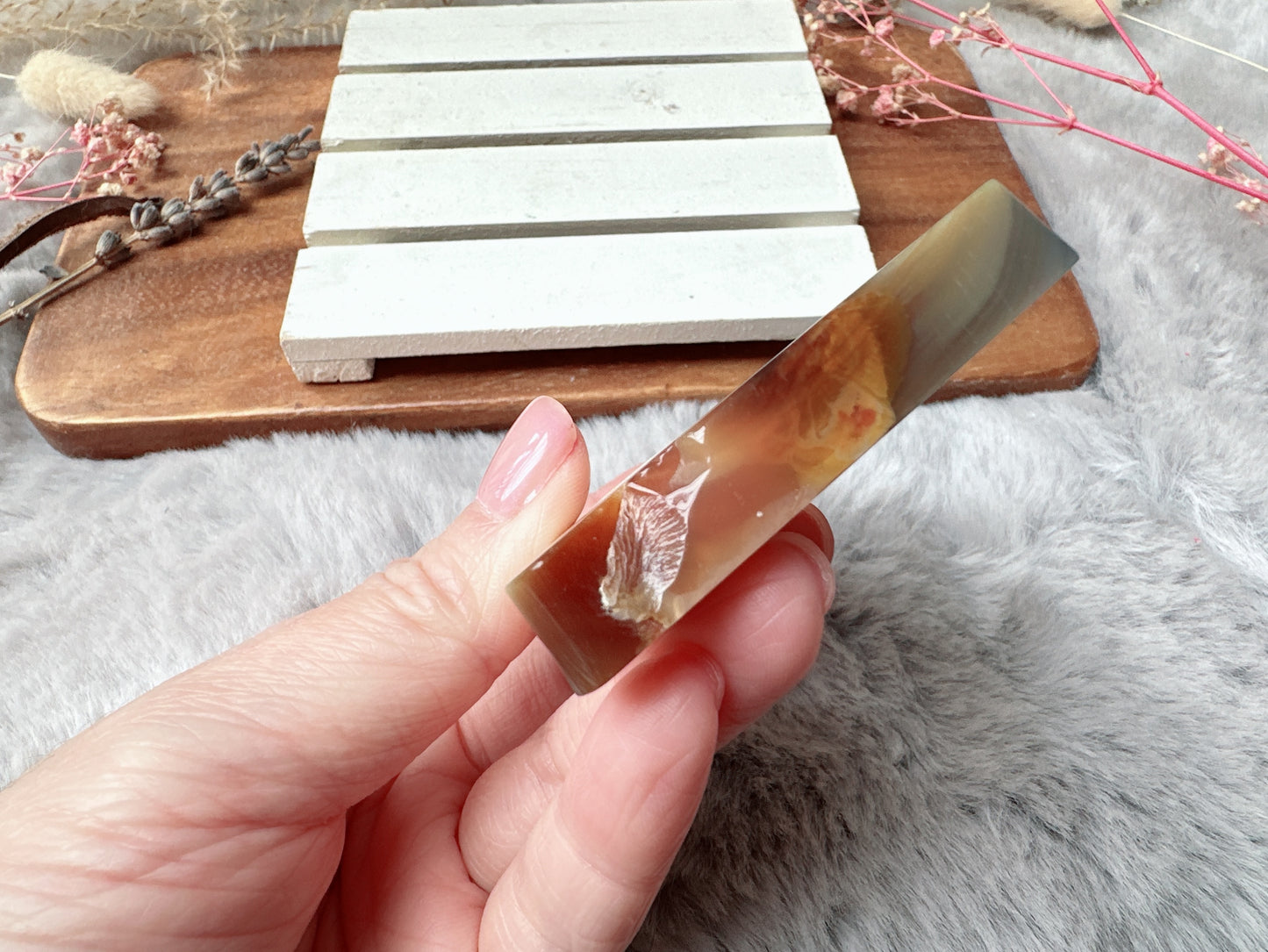 Agate with Druzy Cat