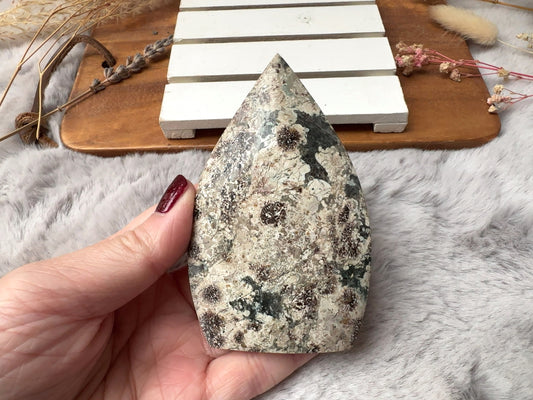 Green Flower Jasper Flame/Free Form