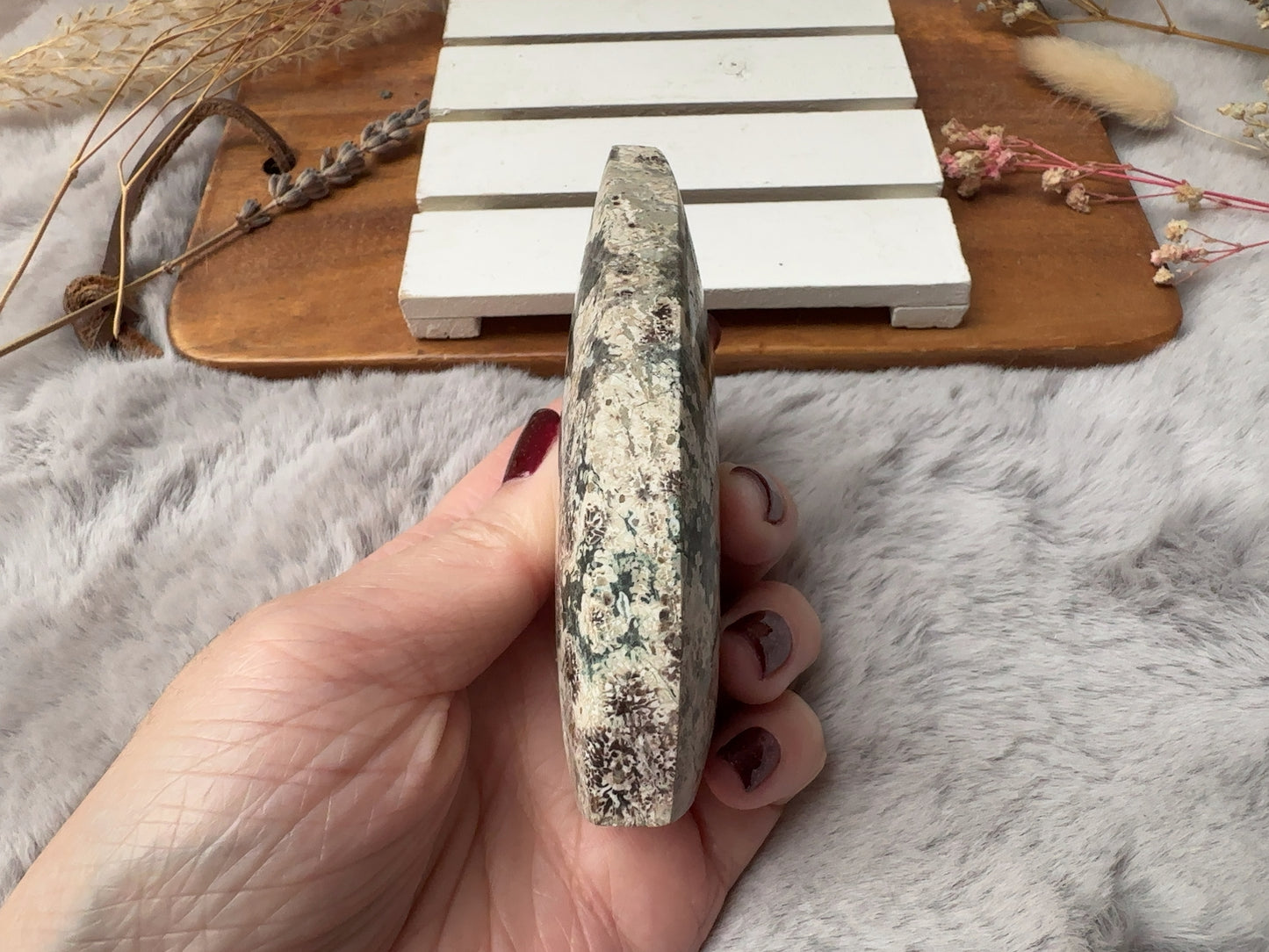 Green Flower Jasper Flame/Free Form