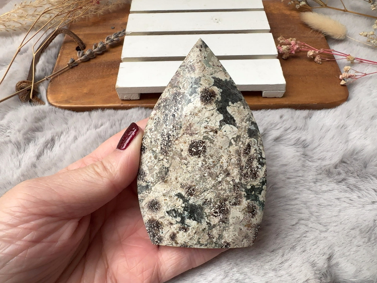 Green Flower Jasper Flame/Free Form