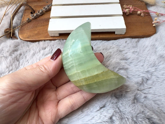 Pistachio Calcite Moon (Imperfect)