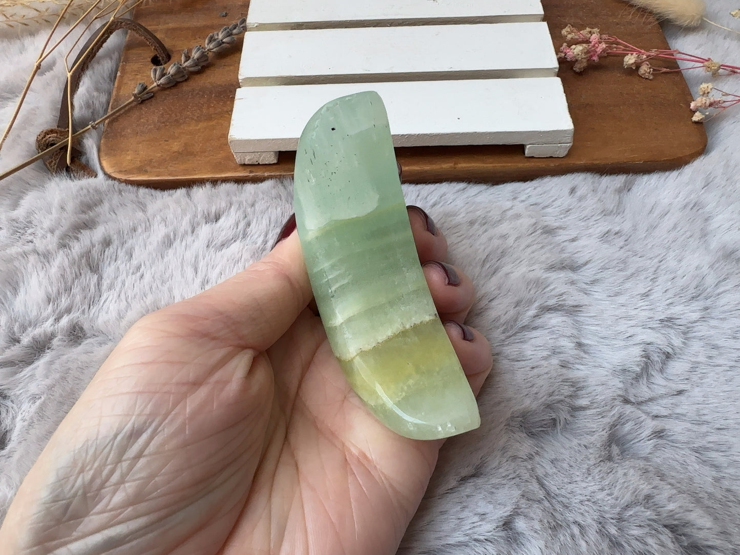 Pistachio Calcite Moon (Imperfect)
